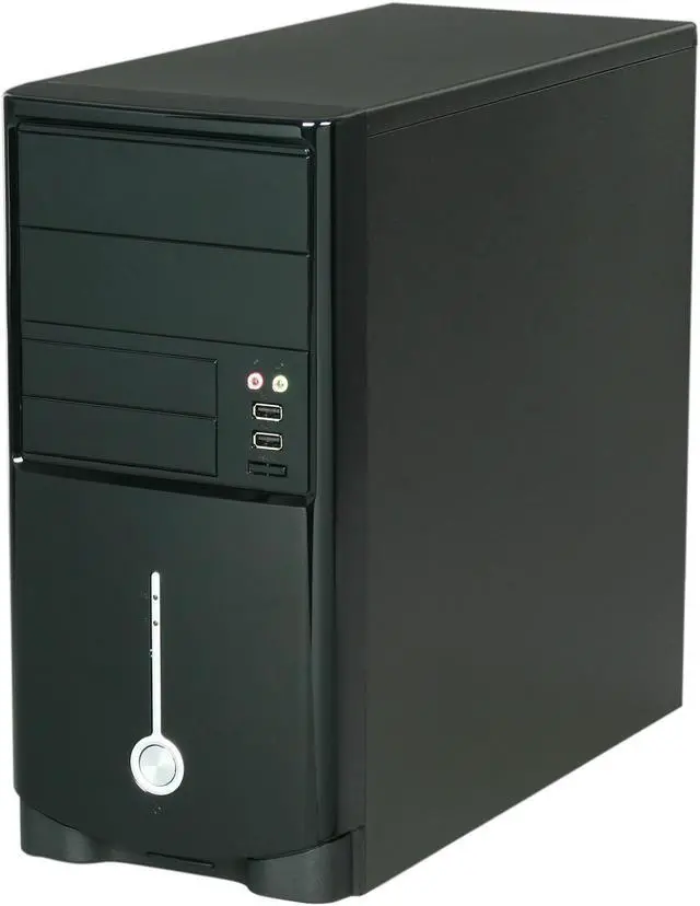 Alt view image 3 of 9 - HEC 6T Series 6T10LOH400 Black SECC Steel Micro ATX Mini Tower Computer Case with E-SATA included 400W Power Supply