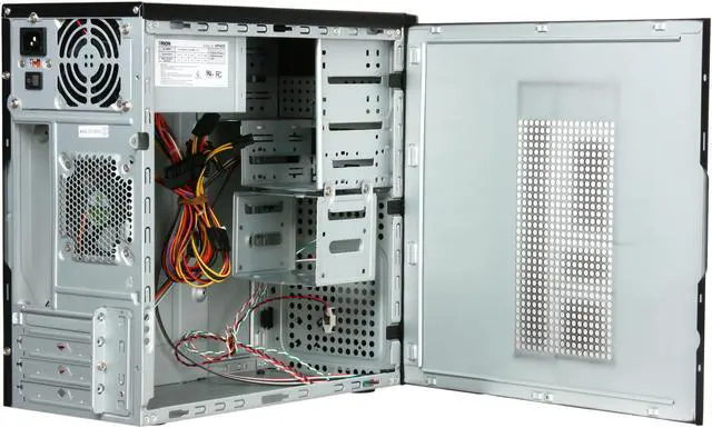 Alt view image 5 of 9 - HEC 6T Series 6T10LOH400 Black SECC Steel Micro ATX Mini Tower Computer Case with E-SATA included 400W Power Supply