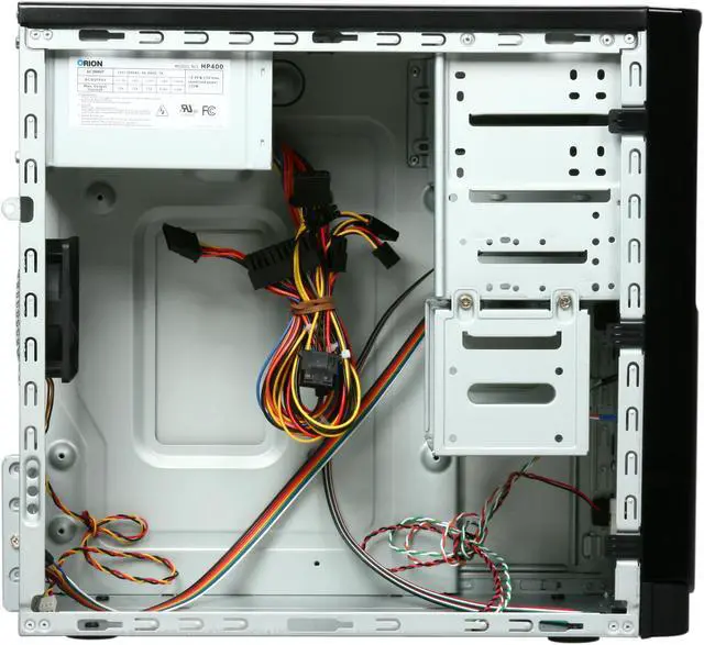 Alt view image 6 of 9 - HEC 6T Series 6T10LOH400 Black SECC Steel Micro ATX Mini Tower Computer Case with E-SATA included 400W Power Supply