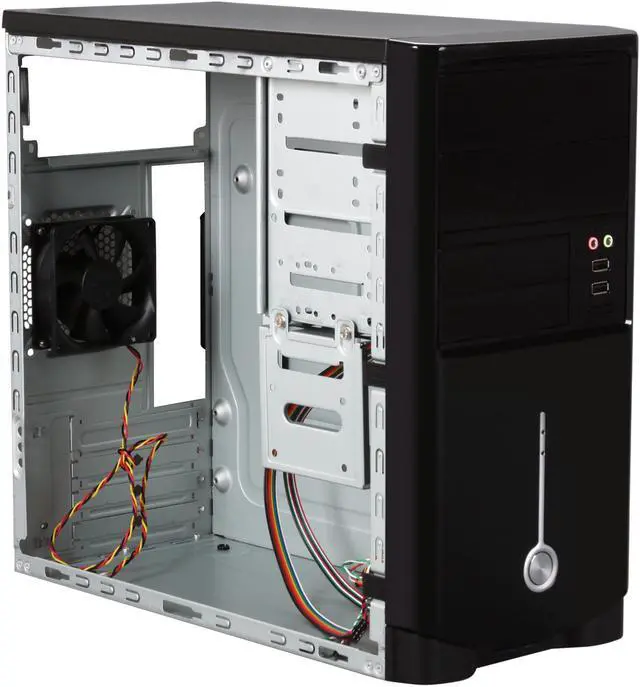 Alt view image 7 of 9 - HEC 6T Series 6T10LITE Black SECC Steel Micro ATX Mini Tower Computer Case with E-SATA included