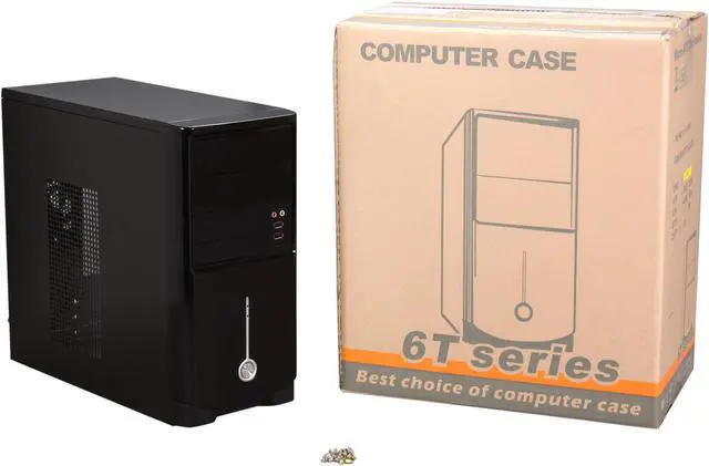 Alt view image 9 of 9 - HEC 6T Series 6T10LITE Black SECC Steel Micro ATX Mini Tower Computer Case with E-SATA included