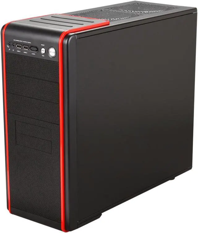 Alt view image 3 of 9 - HEC 63R3BR Black Steel ATX Mid Tower Computer Case - OEM