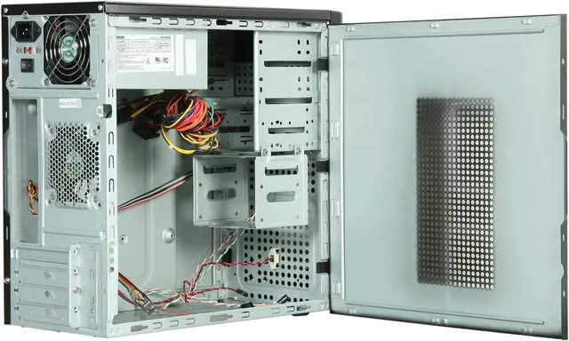 Alt view image 5 of 9 - HEC 6T Series 6T10LOH585 Black SECC Steel MicroATX Mini Tower Computer Case with HP585 Power Supply