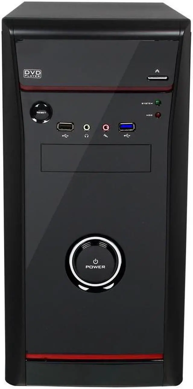 Alt view image 2 of 10 - HEC Vigilance-CIA Black 0.5 mm Thickness SGCC Micro ATX Mini Tower Computer Case with 8cm Fan, 1x USB3.0 and HD Audio