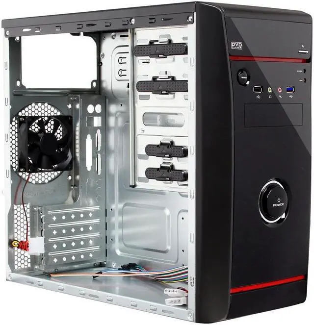 Alt view image 6 of 10 - HEC Vigilance-CIA Black 0.5 mm Thickness SGCC Micro ATX Mini Tower Computer Case with 8cm Fan, 1x USB3.0 and HD Audio