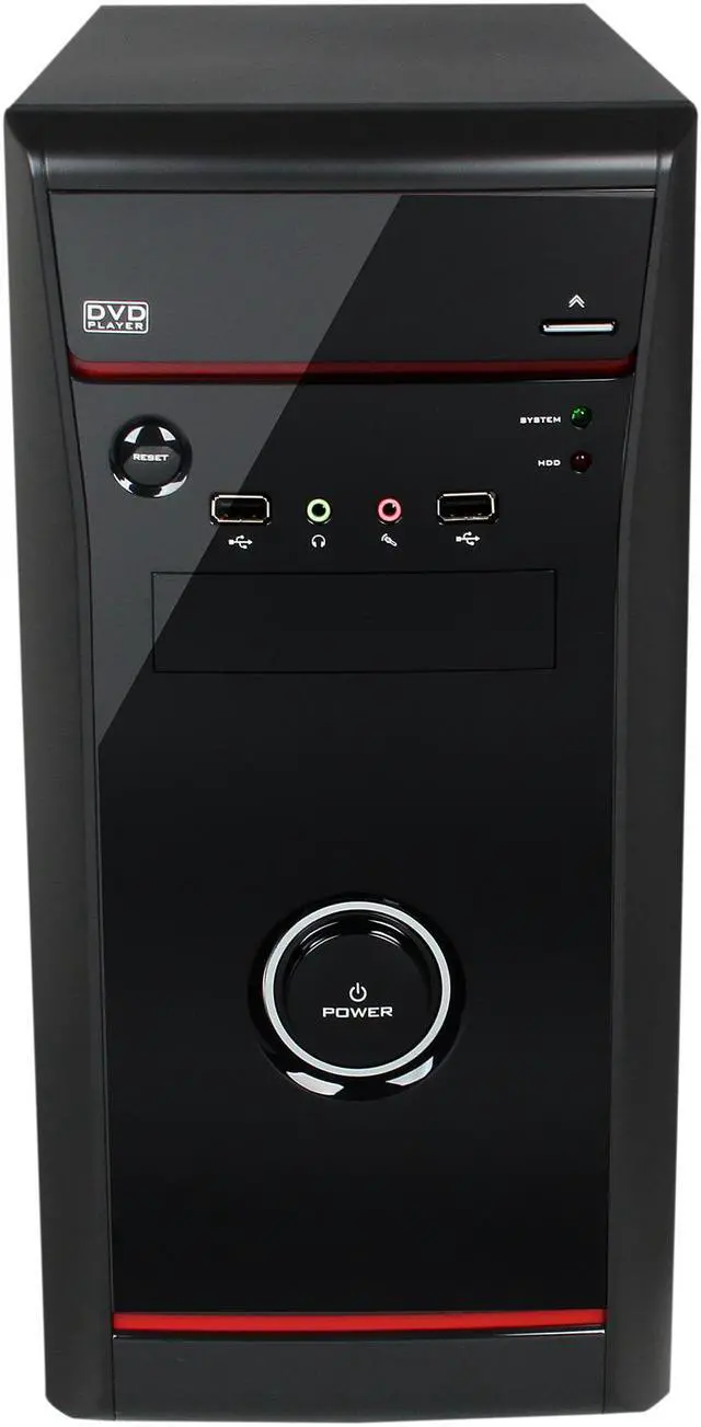 Alt view image 2 of 9 - HEC Vigilance400 Black 0.5 mm Thickness SGCC Micro ATX Mini Tower Computer Case with Dual 8cm Fan, 2x USB2.0, Audio HP400 400W Power Supply