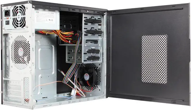 Alt view image 5 of 9 - HEC Vigilance400 Black 0.5 mm Thickness SGCC Micro ATX Mini Tower Computer Case with Dual 8cm Fan, 2x USB2.0, Audio HP400 400W Power Supply