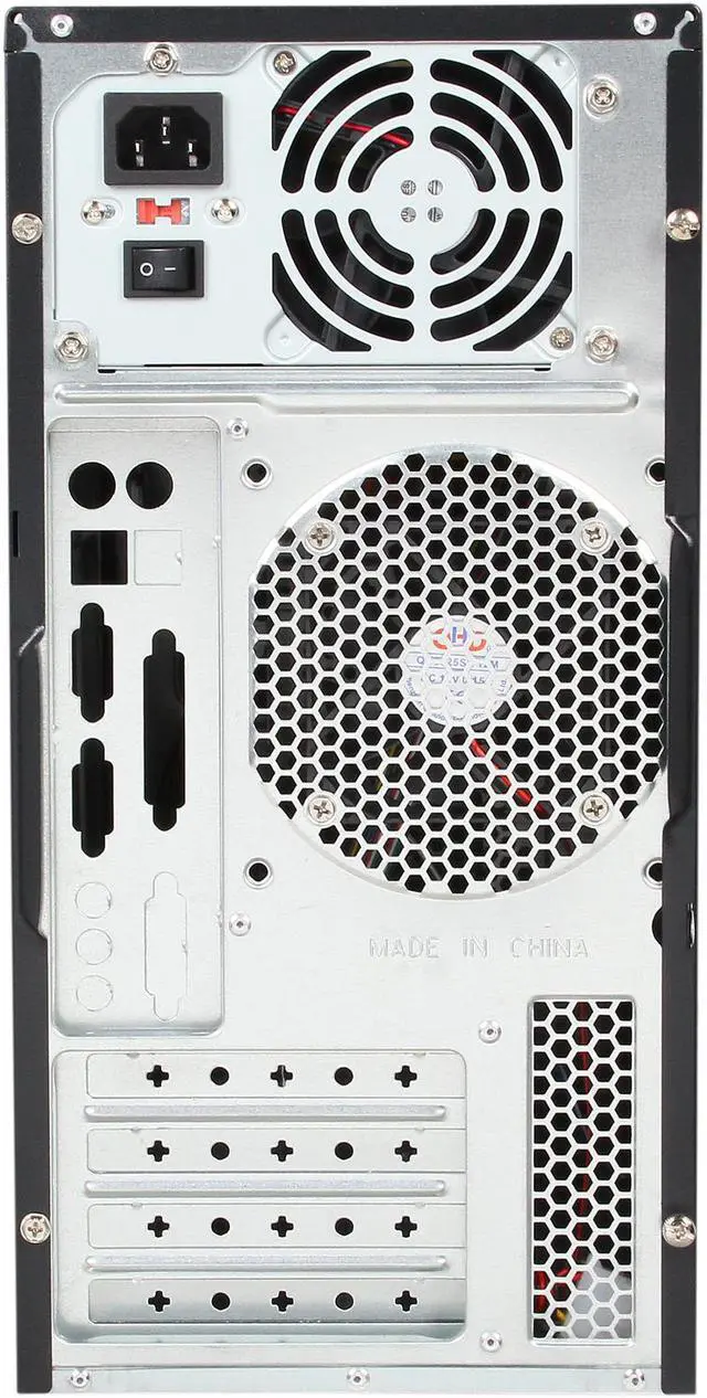 Alt view image 8 of 9 - HEC Vigilance400 Black 0.5 mm Thickness SGCC Micro ATX Mini Tower Computer Case with Dual 8cm Fan, 2x USB2.0, Audio HP400 400W Power Supply