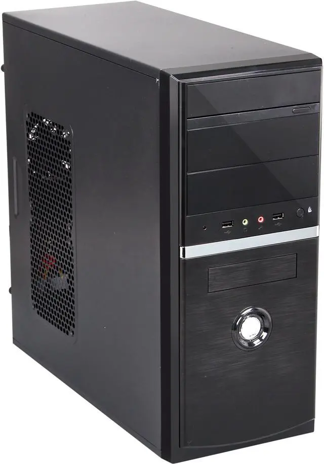 Main image of Compucase EnterpriseH585 Black 0.5mm Thickness SECC Micro ATX/ ATX HEC Enterprise ATX tower case with front USB/Audio, rear 8cm Fan and Internal Black Coatin HP585DB Power Supply Power Supply