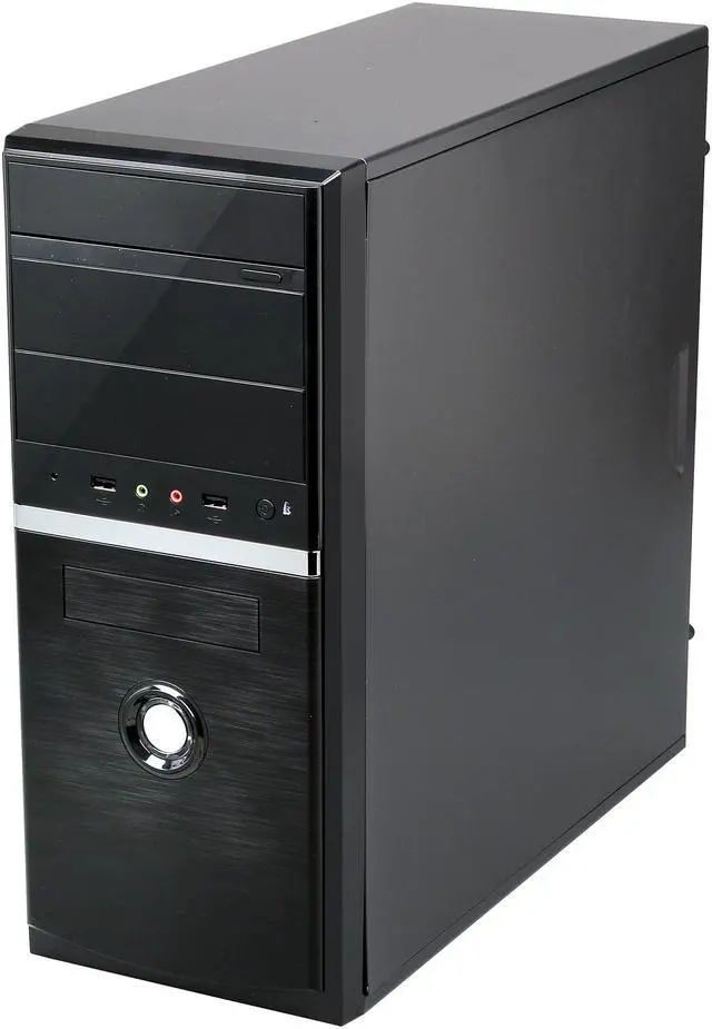 Alt view image 3 of 9 - Compucase EnterpriseH585 Black 0.5mm Thickness SECC Micro ATX/ ATX HEC Enterprise ATX tower case with front USB/Audio, rear 8cm Fan and Internal Black Coatin HP585DB Power Supply Power Supply