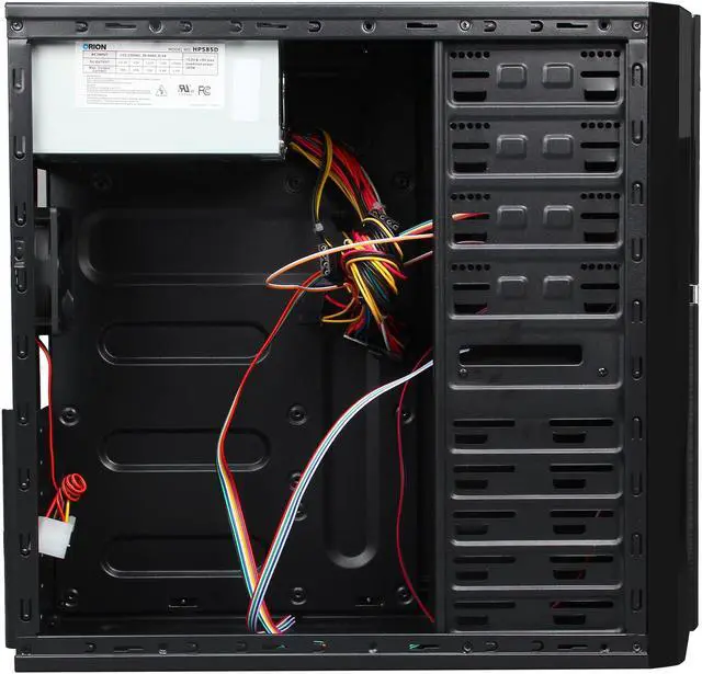Alt view image 6 of 9 - Compucase EnterpriseH585 Black 0.5mm Thickness SECC Micro ATX/ ATX HEC Enterprise ATX tower case with front USB/Audio, rear 8cm Fan and Internal Black Coatin HP585DB Power Supply Power Supply