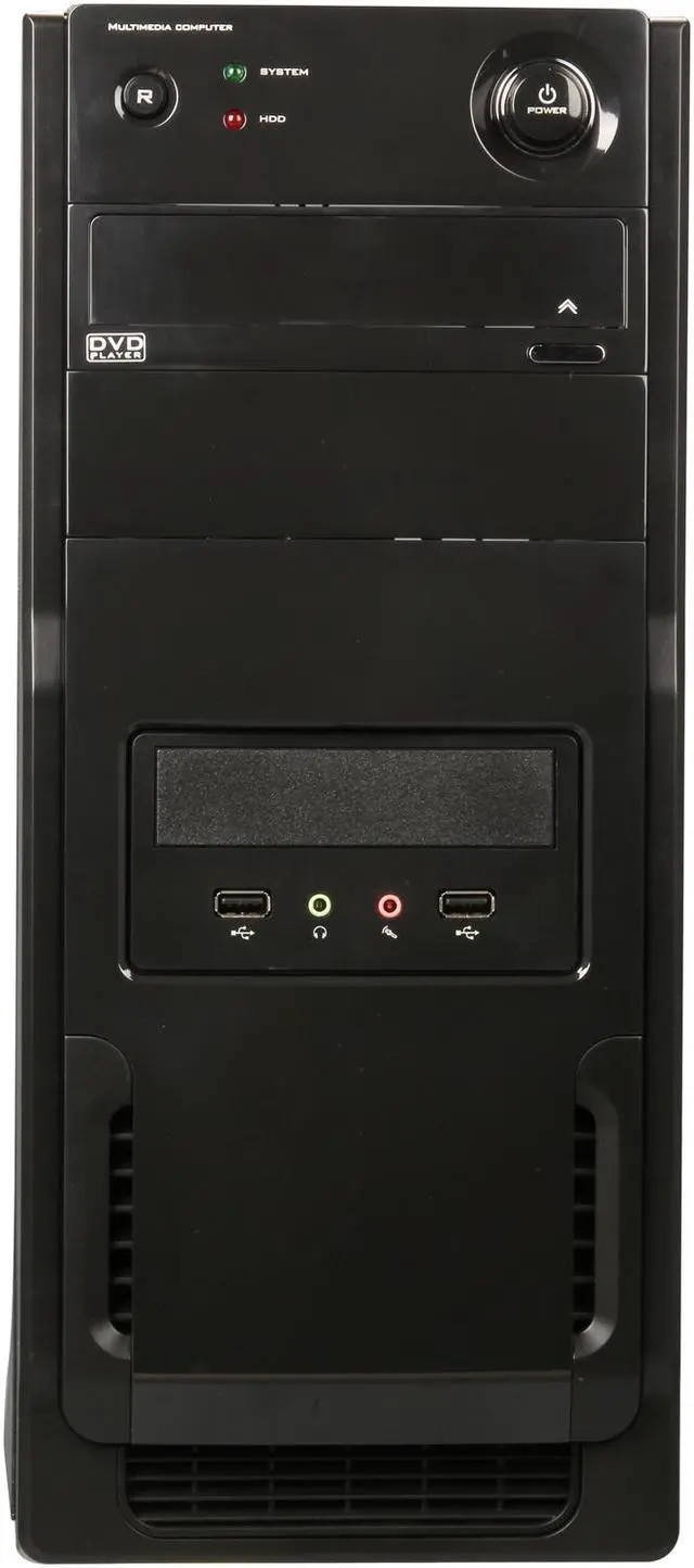 Alt view image 2 of 7 - Compucase Voyager Black 0.5 mm Thickness SECC ATX Mid Tower Steel ATX Tower Computer Case with HD Audio, 8cm Silent Fans and USB 2.0