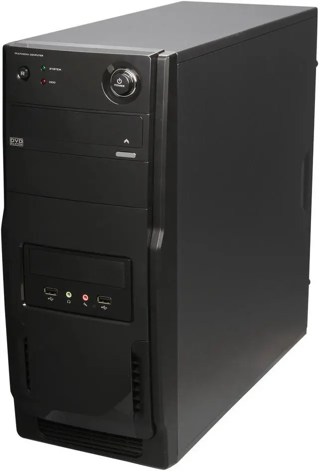 Alt view image 3 of 7 - Compucase Voyager Black 0.5 mm Thickness SECC ATX Mid Tower Steel ATX Tower Computer Case with HD Audio, 8cm Silent Fans and USB 2.0