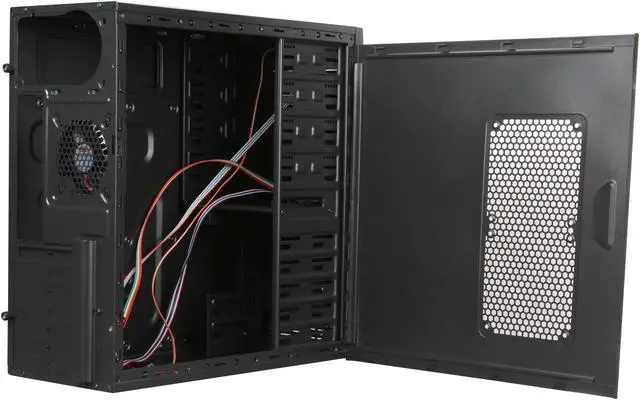 Alt view image 4 of 7 - Compucase Voyager Black 0.5 mm Thickness SECC ATX Mid Tower Steel ATX Tower Computer Case with HD Audio, 8cm Silent Fans and USB 2.0