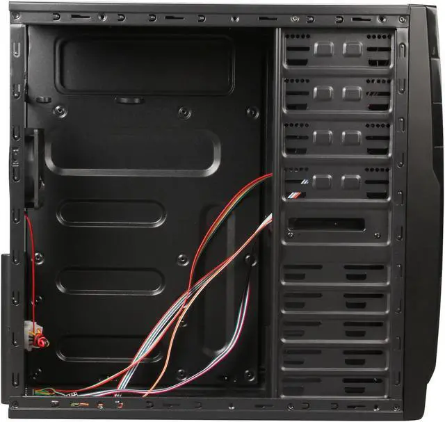 Alt view image 5 of 7 - Compucase Voyager Black 0.5 mm Thickness SECC ATX Mid Tower Steel ATX Tower Computer Case with HD Audio, 8cm Silent Fans and USB 2.0