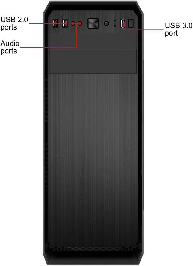 Alt view image 4 of 8 - Compucase HEC HX320 Mid Tower with Full Transparent Acrylic Side Panel and USB 3.0