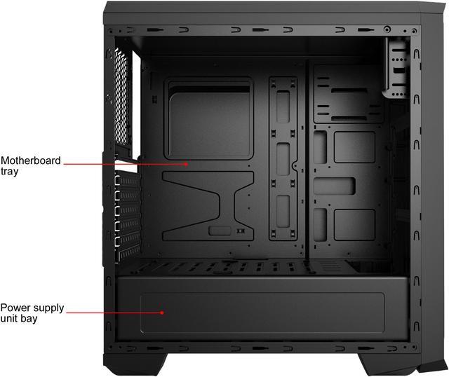 Alt view image 8 of 8 - Compucase HEC HX320 Mid Tower with Full Transparent Acrylic Side Panel and USB 3.0