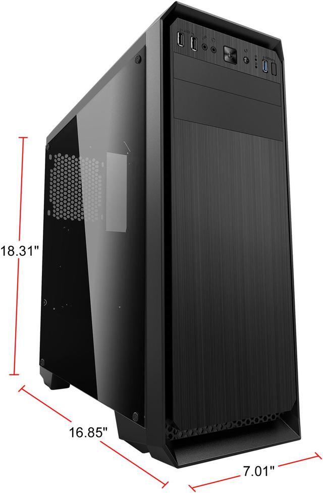 Alt view image 2 of 8 - Compucase HEC HX320 Mid Tower with Full Transparent Acrylic Side Panel and USB 3.0