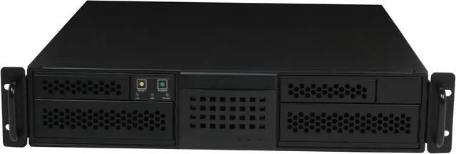 Alt view image 2 of 9 - CHENBRO RM22500-400 1.2 mm SGCC 2U Rackmount Cost-Effective Data Backup Server Chassis 400W 2 External 5.25" Drive Bays