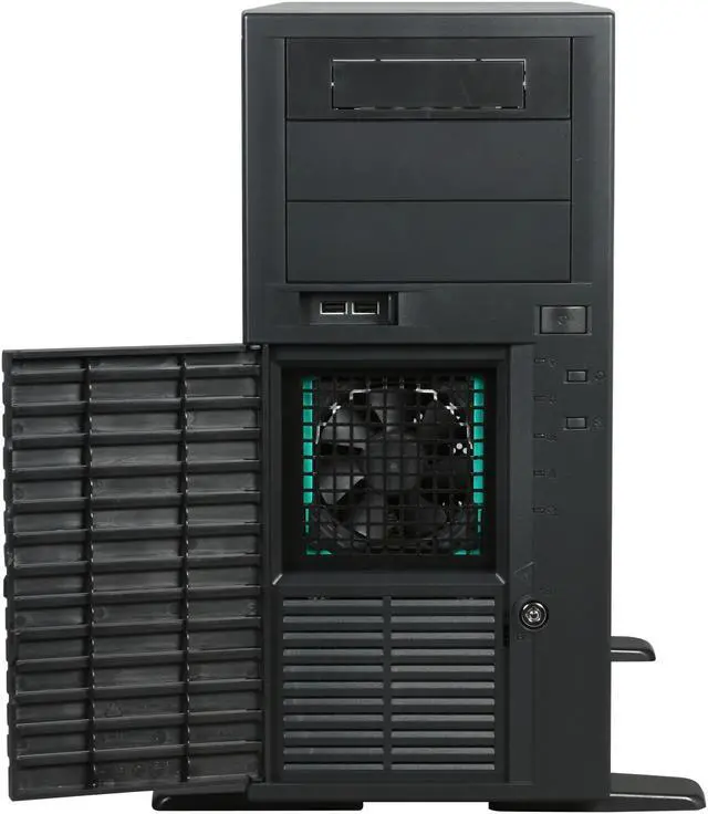 Alt view image 2 of 9 - CHENBRO SR10569-CO 0.8mm SECC Pedestal Main Streaming Server/Workstation Chassis 3 External 5.25" Drive Bays