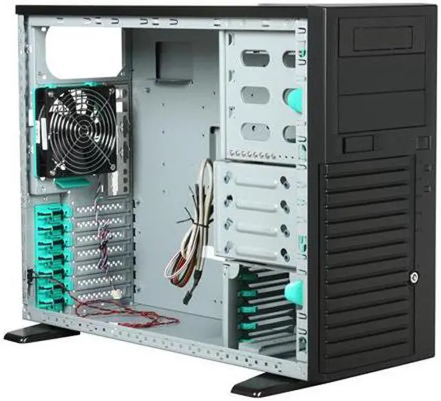 Alt view image 7 of 9 - CHENBRO SR10569-CO 0.8mm SECC Pedestal Main Streaming Server/Workstation Chassis 3 External 5.25" Drive Bays