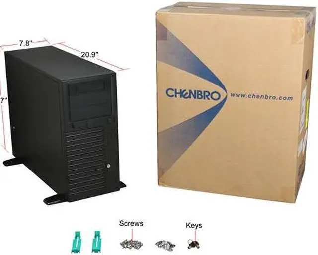 Alt view image 9 of 9 - CHENBRO SR10569-CO 0.8mm SECC Pedestal Main Streaming Server/Workstation Chassis 3 External 5.25" Drive Bays