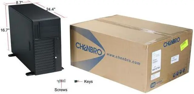 Alt view image 9 of 9 - CHENBRO SR10769-CO 1.0mm SECC Pedestal High-End Server/Workstation Chassis 3 External 5.25" Drive Bays