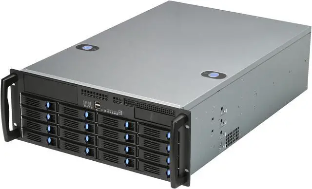 Main image of CHENBRO RM41416T-R650 SGCC 4U Rackmount High Density Storage Server Chassis 650W Redundant 1 External 5.25" Drive Bays - OEM