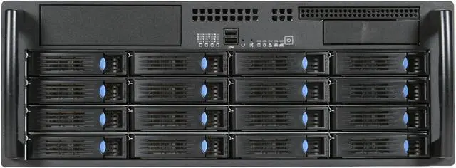 Alt view image 2 of 7 - CHENBRO RM41416T-R650 SGCC 4U Rackmount High Density Storage Server Chassis 650W Redundant 1 External 5.25" Drive Bays - OEM