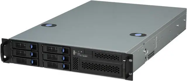 Main image of Chenbro Case RM21706 (RM21706T-T) 2U DP with 6 x Hotswap HDDs, SAS/SATA BP, Zippy Redundant Power Supply 500W (PS-R2W-6500P-T), Ideal For General Purpose Server - OEM