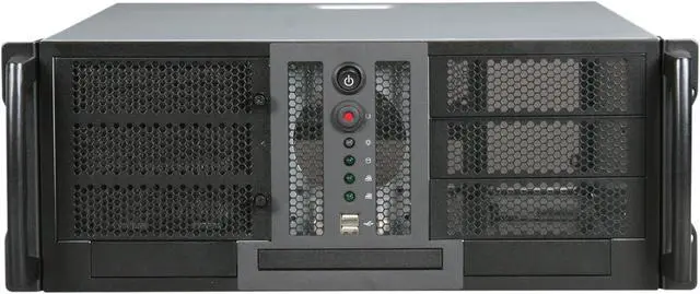 Alt view image 2 of 7 - CHENBRO RM41300-F Black & Silver 1.2 mm SGCC 4U Rackmount Open-Bay Chassis 3 External 5.25" Drive Bays