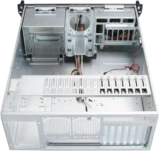 Alt view image 5 of 7 - CHENBRO RM41300-F Black & Silver 1.2 mm SGCC 4U Rackmount Open-Bay Chassis 3 External 5.25" Drive Bays