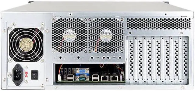 Alt view image 2 of 3 - CHENBRO RM41300-F1 Black 1.2mm SGCC, ABS-HB 4U Rackmount No Power Supply 4U Open-bay Rackmount Server Chassis w/ 1x Door 3 External 5.25" Drive Bays