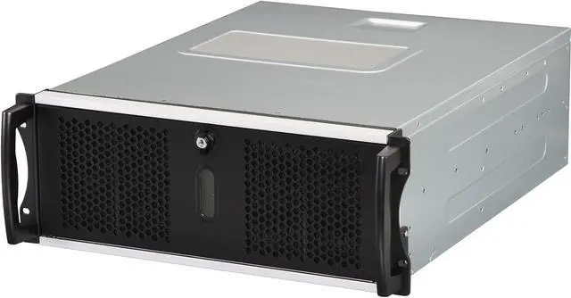 Main image of CHENBRO RM41300-FS81 Black Steel / Plastic 4U Rackmount Server Case for Tesla GPU 3 External 5.25" Drive Bays