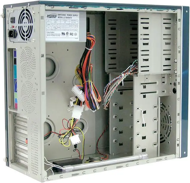 Alt view image 3 of 8 - ENERMAX CS-56881LBFS-D7 Dark Green SECC Steel (body), Aluminum (front panel) ATX Mid Tower Computer Case 400W Power Supply