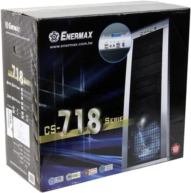 Alt view image 9 of 9 - ENERMAX CS-718B Black SECC 0.8 mm Server Computer Case 460W Power Supply