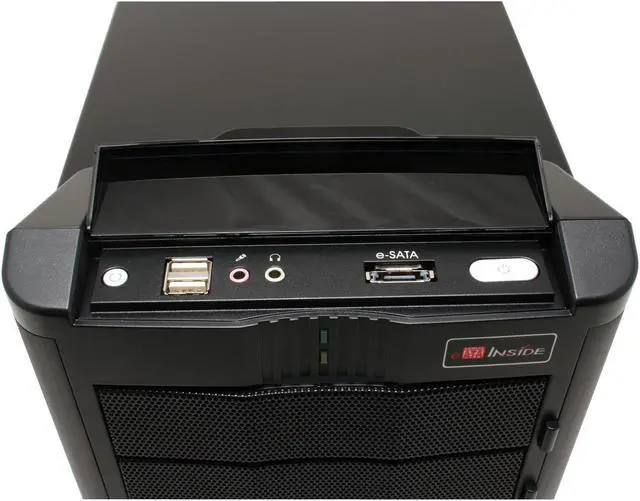 Alt view image 5 of 14 - ENERMAX Chakra ECA3052B Black SECC ATX Mid Tower Case Front I/O Interface w/1 eSata, 2 USB2.0 and Audio I/O Ports