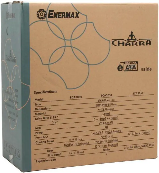 Alt view image 13 of 13 - ENERMAX Chakra ECA3052BL Blue/ Black SECC ATX Mid Tower Computer Case