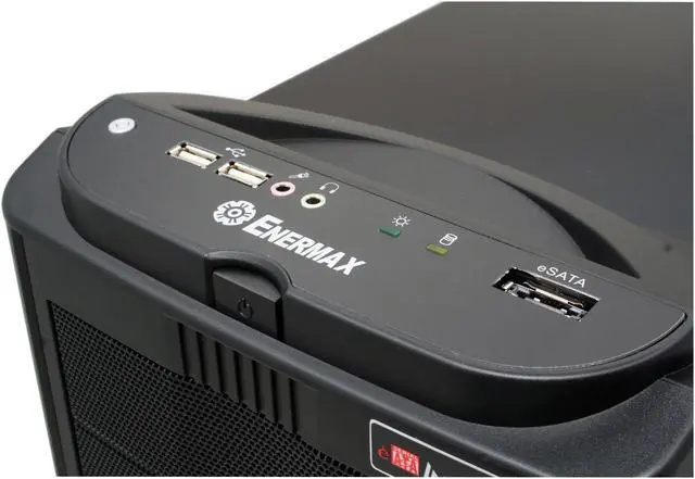 Alt view image 5 of 15 - ENERMAX Uber Chakra ECA5001B Black Aluminum / Steel Trim w/250mm Intake/Exhaust LED Monster Fan  ATX Full Tower Case w/Front I/O 1 eSATA, 4 USB2.0, Audio I/O