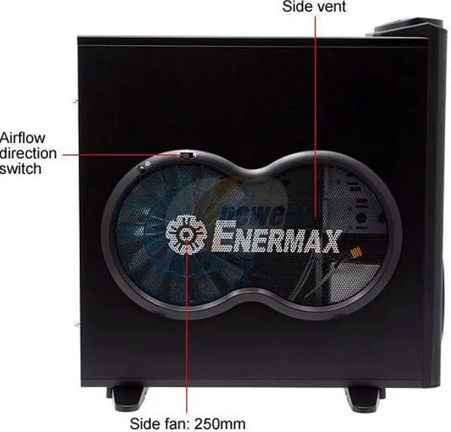 Alt view image 6 of 15 - ENERMAX Uber Chakra ECA5001B Black Aluminum / Steel Trim w/250mm Intake/Exhaust LED Monster Fan  ATX Full Tower Case w/Front I/O 1 eSATA, 4 USB2.0, Audio I/O
