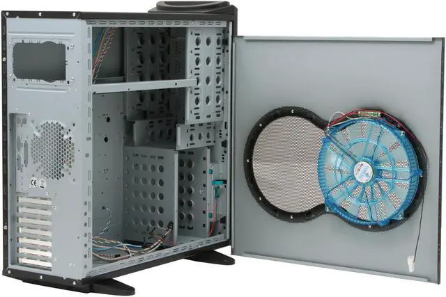 Alt view image 11 of 15 - ENERMAX Uber Chakra ECA5001B Black Aluminum / Steel Trim w/250mm Intake/Exhaust LED Monster Fan  ATX Full Tower Case w/Front I/O 1 eSATA, 4 USB2.0, Audio I/O