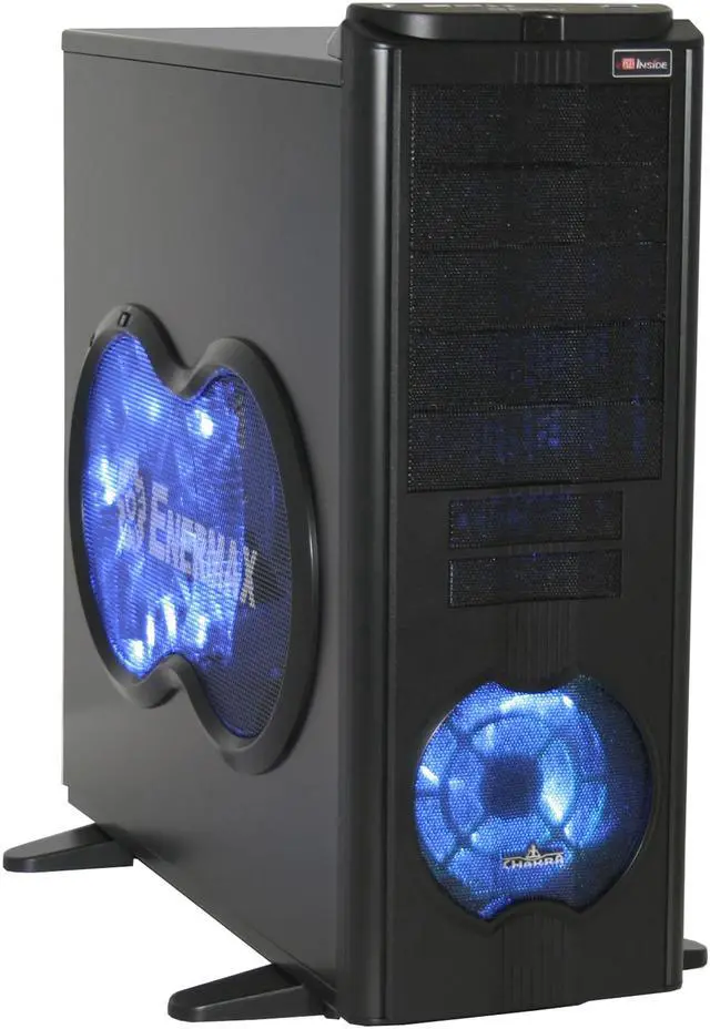 Main image of ENERMAX Uber Chakra ECA5001B Black Aluminum / Steel Trim w/250mm Intake/Exhaust LED Monster Fan  ATX Full Tower Case w/Front I/O 1 eSATA, 4 USB2.0, Audio I/O