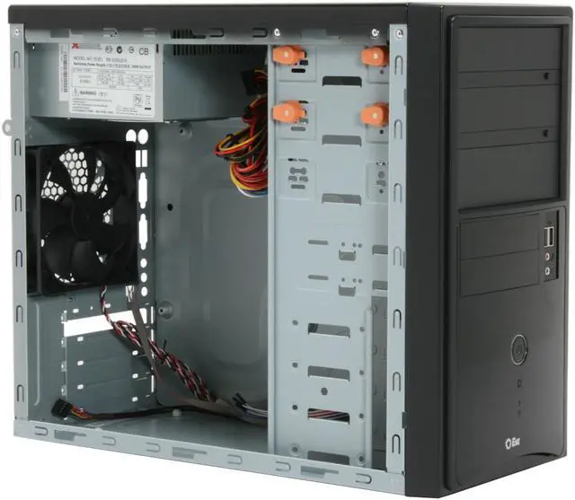 Alt view image 12 of 16 - ENERMAX VOSTOK ECA2020 Black 0.5mm SECC Steel Micro ATX Mid Tower Computer Case 350W Power Supply