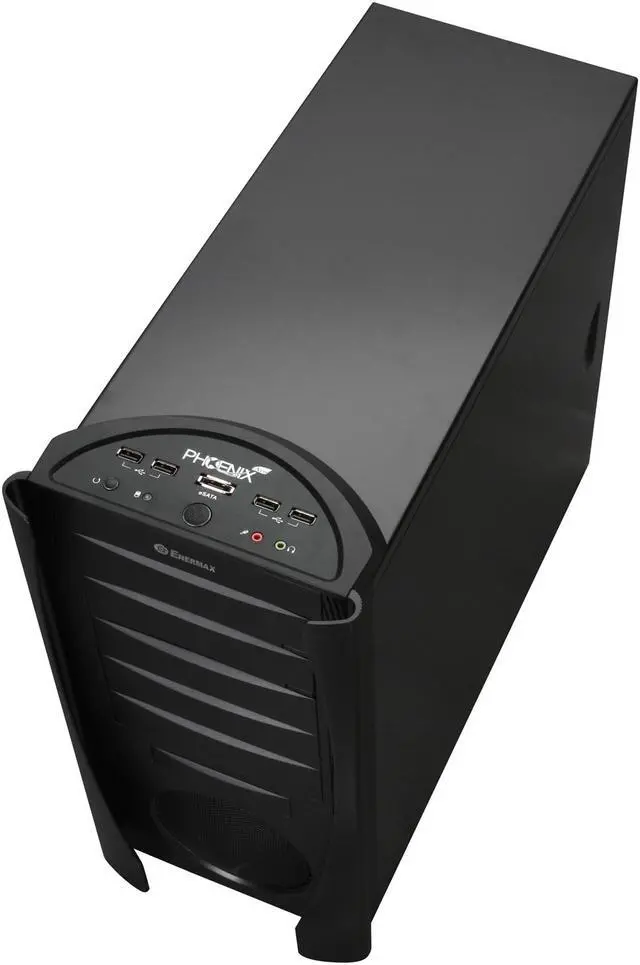 Alt view image 11 of 12 - ENERMAX PHOENIX NEO ECA3162-B-BL Black Aluminum / Steel Trim w/250mm Intake/Exhaust LED Phoenix Fan  ATX Mid Tower Case w/Front I/O 1 eSATA, 4 USB2.0, HD Audio I/O