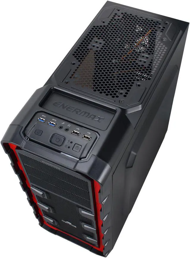 Alt view image 4 of 10 - ENERMAX Ostrog GT ECA3280A-BR Black / Red Steel / Plastic ATX Mid Tower Computer Case