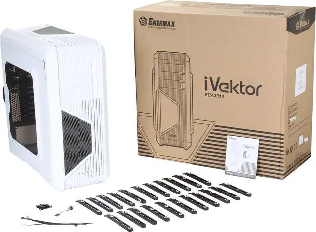 Alt view image 10 of 10 - ENERMAX iVektor ECA3310A-W White (Soft touch coating) ATX Mid Tower Computer Case