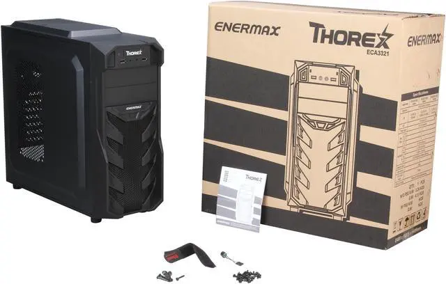 Alt view image 9 of 9 - ENERMAX ECA3321B-BT (U2) Black ATX Mid Tower Computer Case ATX 12V (Optional) Power Supply