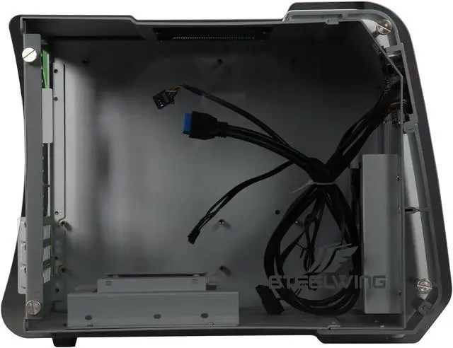 Alt view image 4 of 9 - Enermax STEELWING Green LED Aluminum / Tempered Glass Micro ATX / Mini-ITX Computer Case - ECB2010G