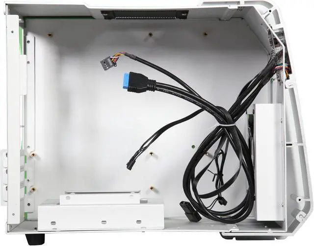 Alt view image 6 of 9 - Enermax STEELWING Green LED Aluminum / Tempered Glass Micro ATX / Mini-ITX Computer Case - ECB2010G