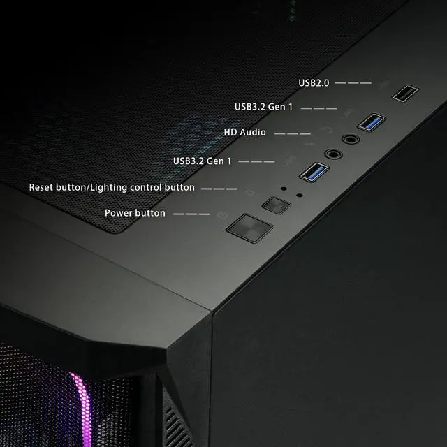 Alt view image 9 of 11 - Enermax StarryKnight SK30 - E-ATX Mid Tower PC Gaming Case - Mesh Front Panel & Tempered Glass Side Panel - 4X SquA ADV ARGB Fan - Built-in GPU Anti-Sag Bracket & RGB Lighting Hub